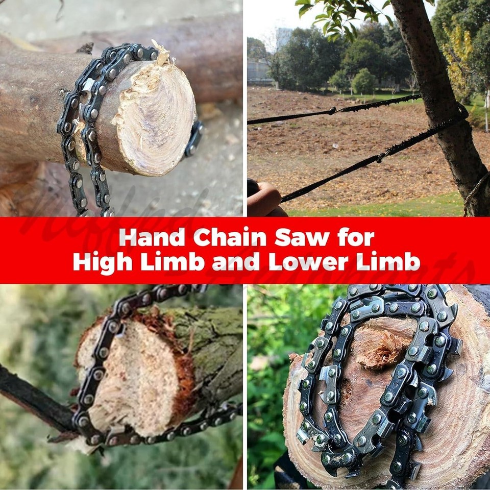 String Tree Saw 53 Inch Rope Saw, High Reach Tree Limb Hand Rope Chain Saw, 68 Sharp ...