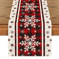 Snowflakes Christmas Table Runner 13x90 Inch - Holiday Home Party Decor