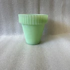 1 Vintage Martha Stewart MBM Fenton Jadeite medium Flower Pot Planter 3.5x3.25