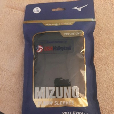 Mizuno MZO Elbow Sleeves L/XL Black Padded Sweat-Wicking Volleyball Protective