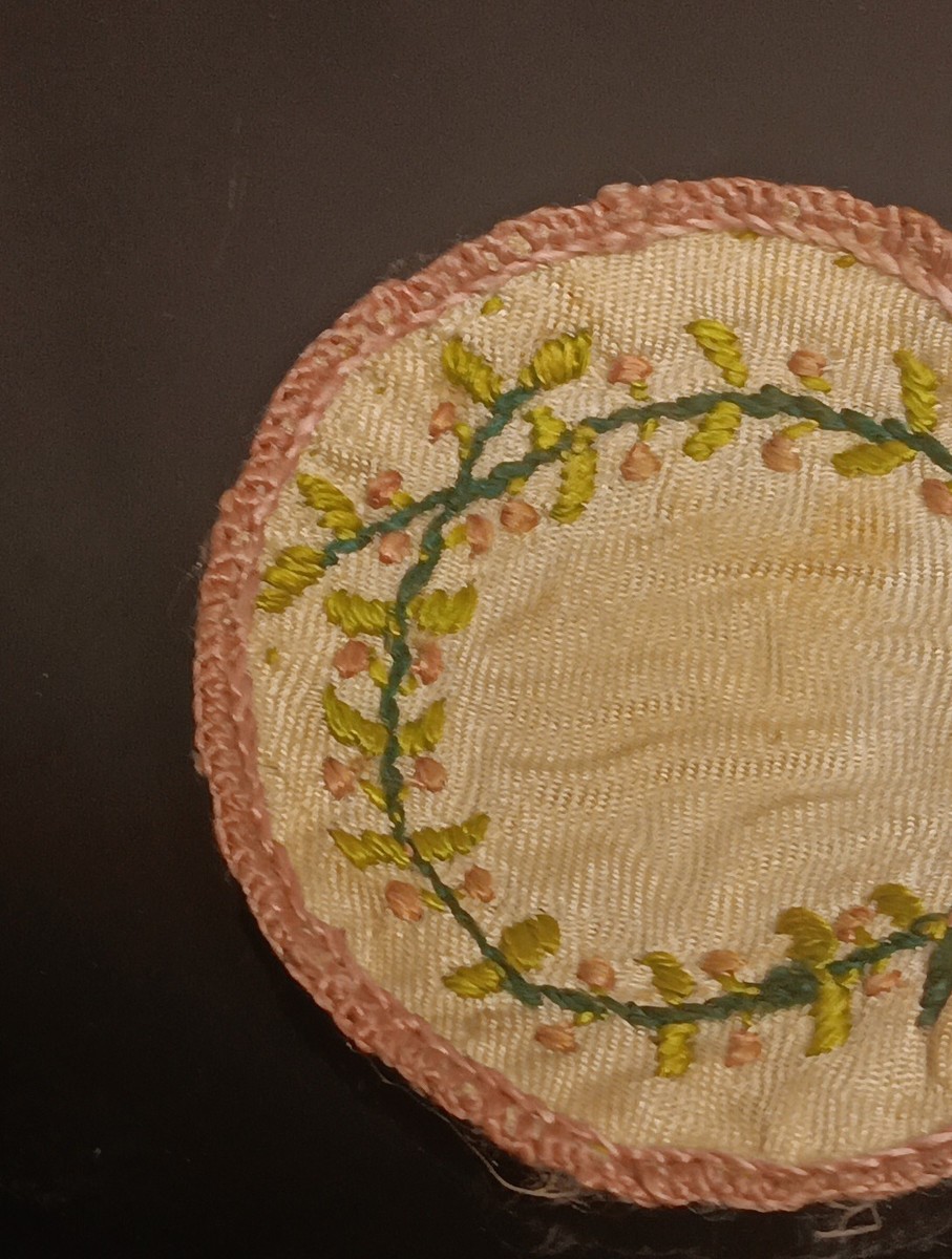 Antique 1700s Georgian pocket watch paper /token/sampler/needlework Beautiful View 6