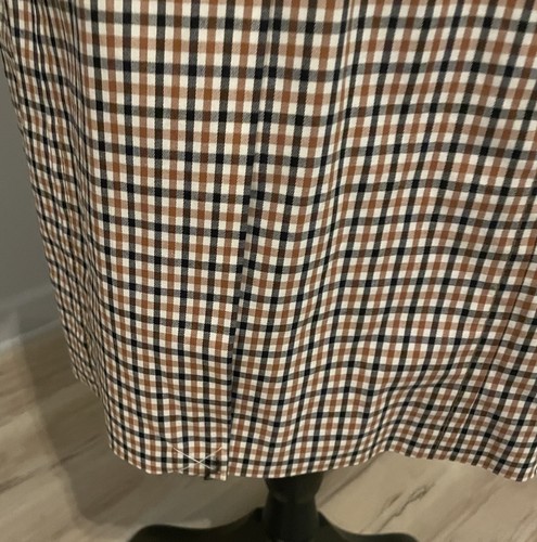 Talbots Trench Coat Polis à Plaid Petit Marron Noir Plaid Déplacement Voyage - Photo 10/13