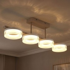 Lampe De Salle À Manger Plafonnier De Salon Clair Blanc Sable LED L 67 Cm