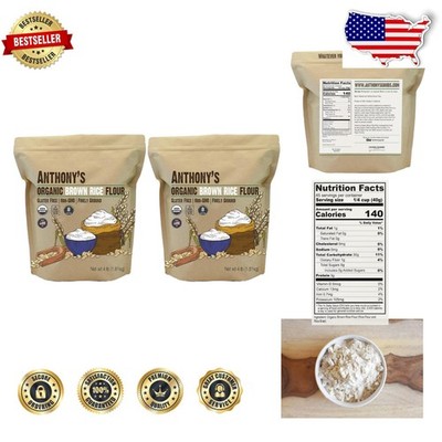 USDA Organic Brown Rice Flour 8lb 2pk Gluten Free  Stone Ground USA