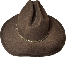 Western Express Kids Brown Cowboy Hat Size L Youth Wool Felt Western Ranch Style