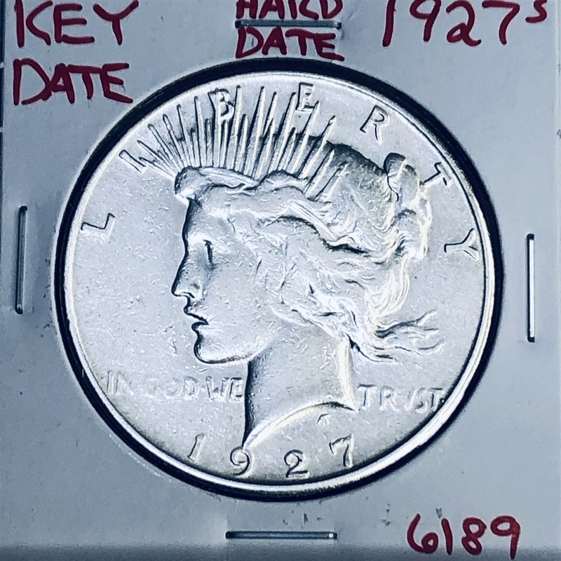 1927 S PEACE SILVER DOLLAR HI GRADE GENUINE U.S. MINT RARE KEY COIN 6189