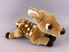 Miyoni Fawn Plush Spotted Deer Animal 9  Realistic Laying Brown White Preowned
