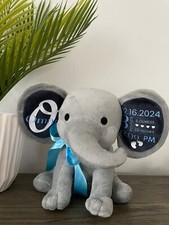 Personalized Baby newborn birth stats Christmas gift, plush Toy Vinyl Design