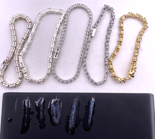 Lote de 5 pulseras de tenis de plata de ley .925. Lote.69 - Imagen 5 de 10