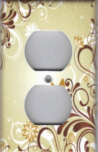 FLOWER SPLASH ON TAN BEIGE SHABBY CHIC HOME DECOR LIGHT SWITCH PLATE OR OUTLET - Picture 3 of 31