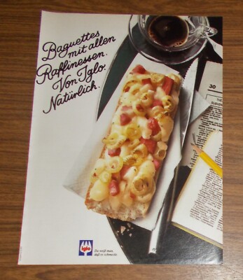 Seltene Werbung IGLO BAGUETTES mit allen Raffinessen 1982