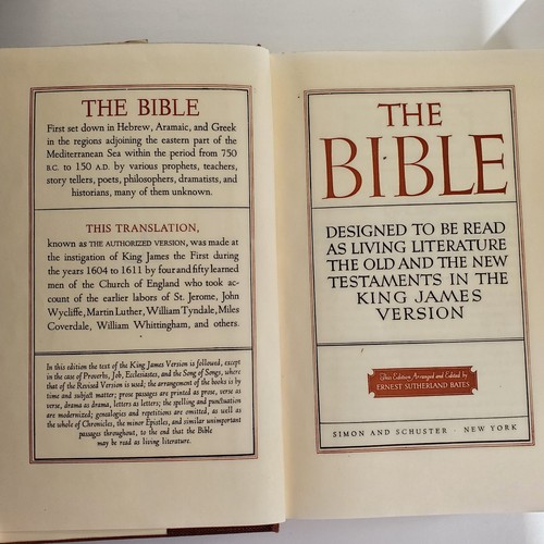 The Bible Designed to be Read as Living Literature 1936 Ernest Sutherland Bates - Imagen 5 de 7