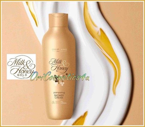 Oriflame Milk & Honey Gold Pampering Shower Cream and Smoothing Sugar Scrub - Picture 5 of 8