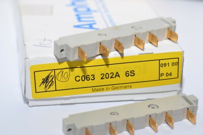 2x Messerleiste / Stecker von Amphenol-Tuchel Typ C063 202A 6S, 6-pol, vergoldet