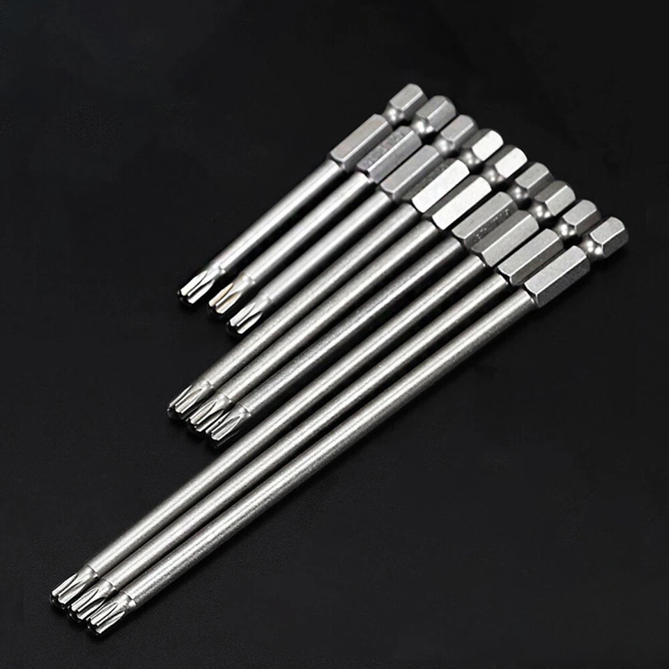 50mm-200mm Torx Star Hex Security Bit Set Tamper Proof Screwdriver Bit S2 T5-T40 - Image 2 of 4