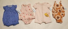 NWT Carter's Summer Rompers Set of Four 3 Months Baby Girl