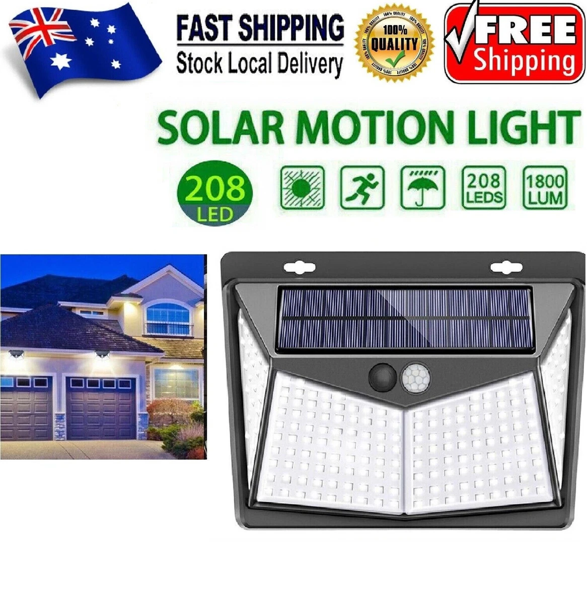208 led solar sale motion wall light