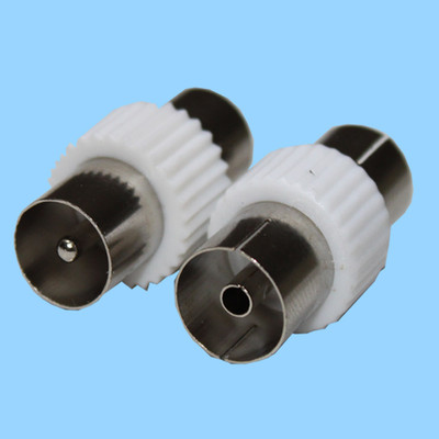 2x TV Kabel Adapter Stecker / Buchse Koax Antenne Kupplung Übergang Verlängerung
