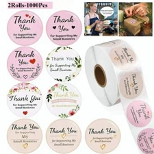 1000Pcs 1.5" Thank You Stickers Thank You for Supporting My Small Business