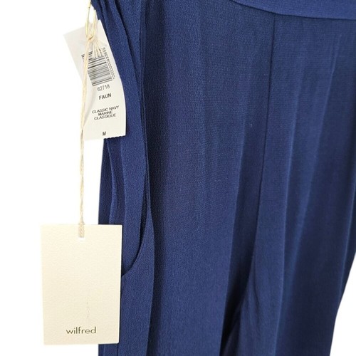 Aritzia Wilfred Faun Tie Back, Wide Leg, Ankle Pants, in Navy, Size Medium NWT - Picture 6 of 10