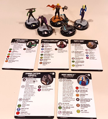 Heroclix: Gamora T'Challa Party Thor Zombie Heist Nebula - Disney Plus lot