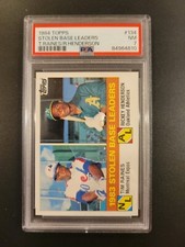 1984 TOPPS T.RAINES/R.HENDERSON #134 STOLEN BASE LEADERS - PSA 7 - HOFers