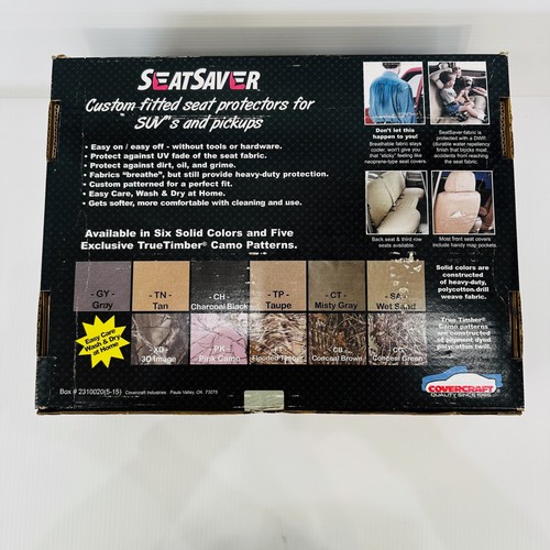 Cubierta de asiento personalizada Covercraft SeatSaver carbón 14-15 GMC Sierra 1500 SS8429PCCH - Imagen 24 de 24