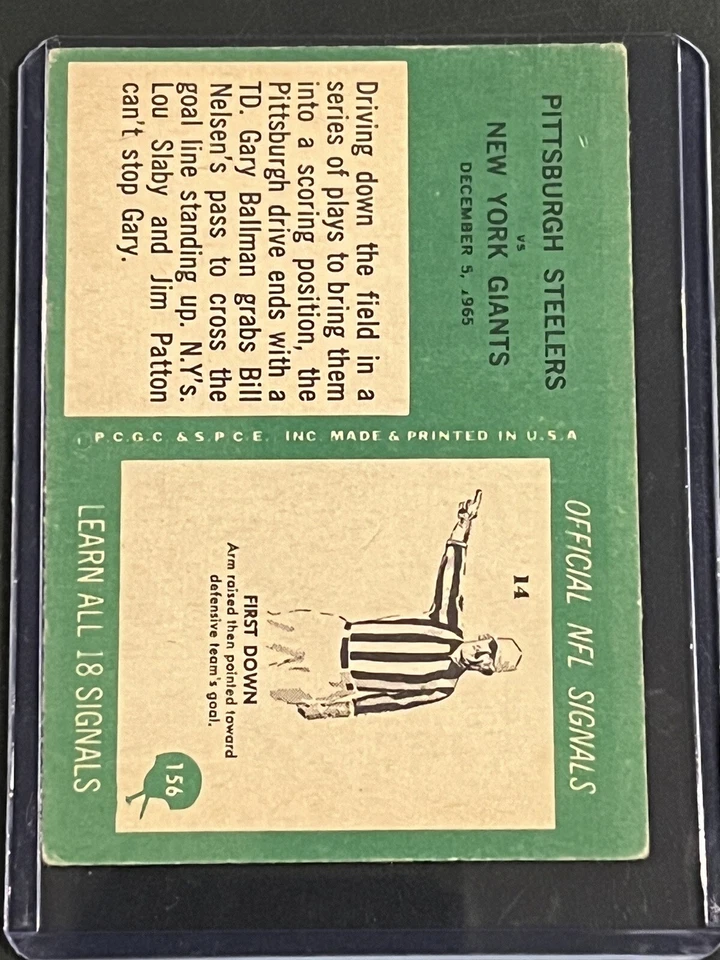 1966 Philadelphia - #156 Bill Nelsen, Gary Ballman, Jimmy Patton (RC) - Image 2 of 2