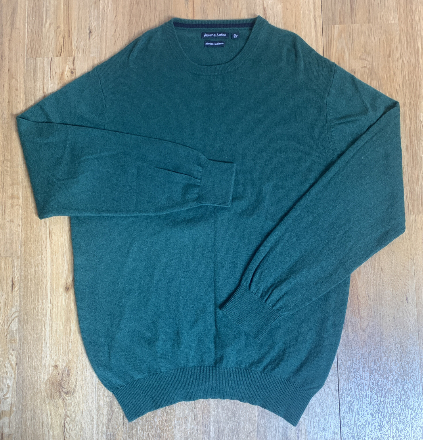 Rover & Lakes Herren Pullover, Rundhals Grün 54 XL, Wolle 