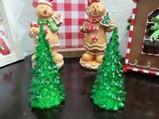 Christmas MINI LIGHT UP Acrylic Christmas Trees Tabletop Tier Tray Decor 4.5"