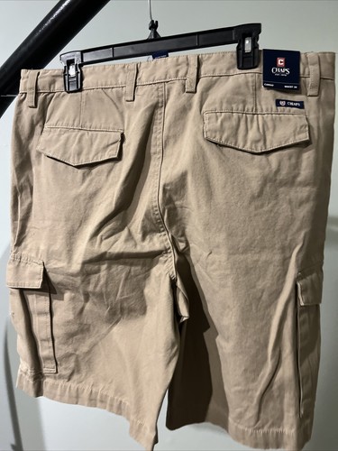 NWT Chaps Cargo Shorts Men's Size 36 Khaki Beige Chino - Picture 2 of 2