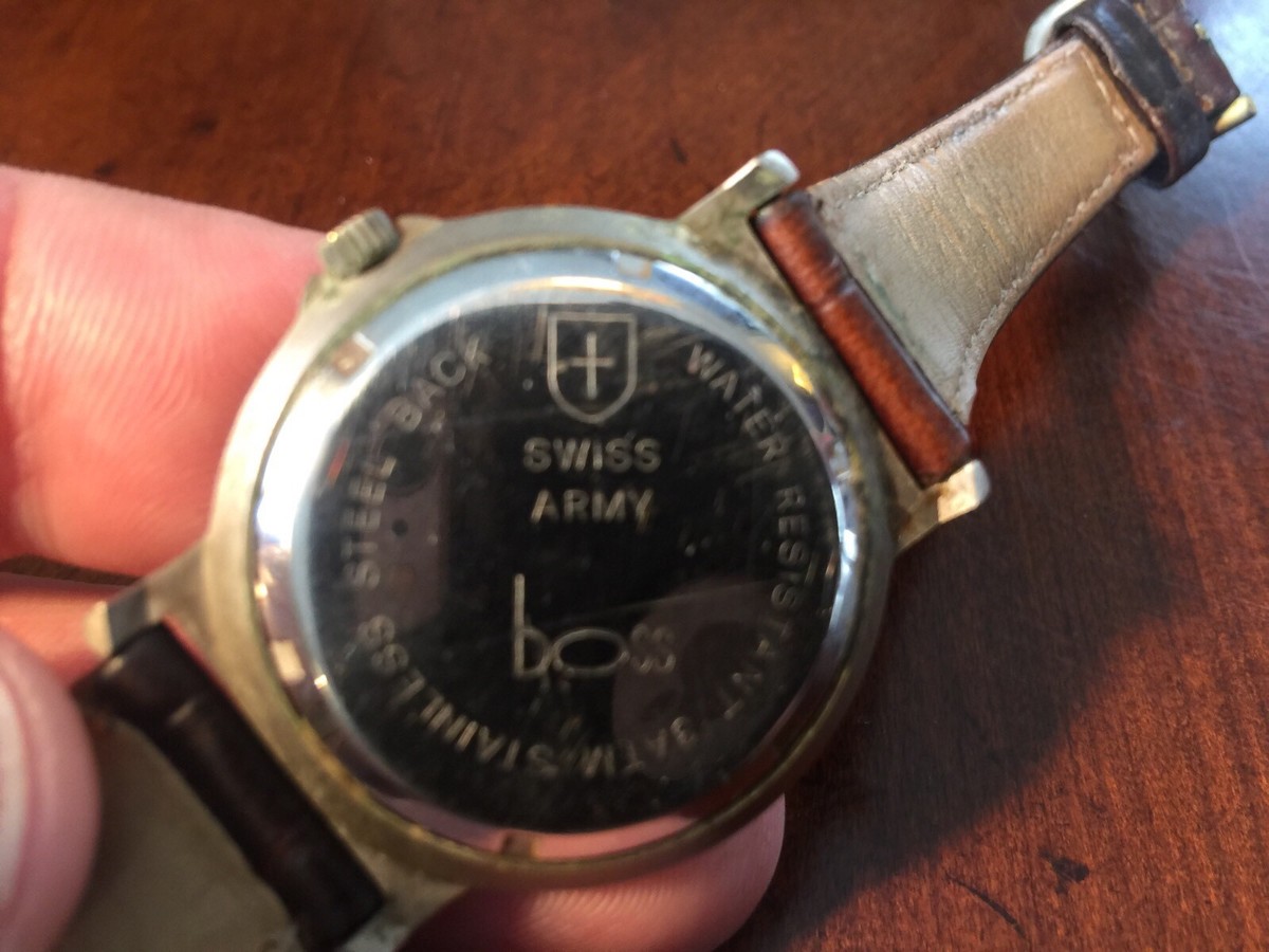 Montre Ancienne Swiss Army - Style Boss Militaire - Occasion, à Restaurer Ou Pour Collection