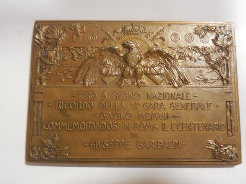 medaglia placca 5 gara generale tiro a segno 1907 Roma Giuseppe Garibaldi - Picture 3 of 3