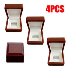 Single Hole Championship Ring Display Collection Case Wood Box Storage 4PACK US