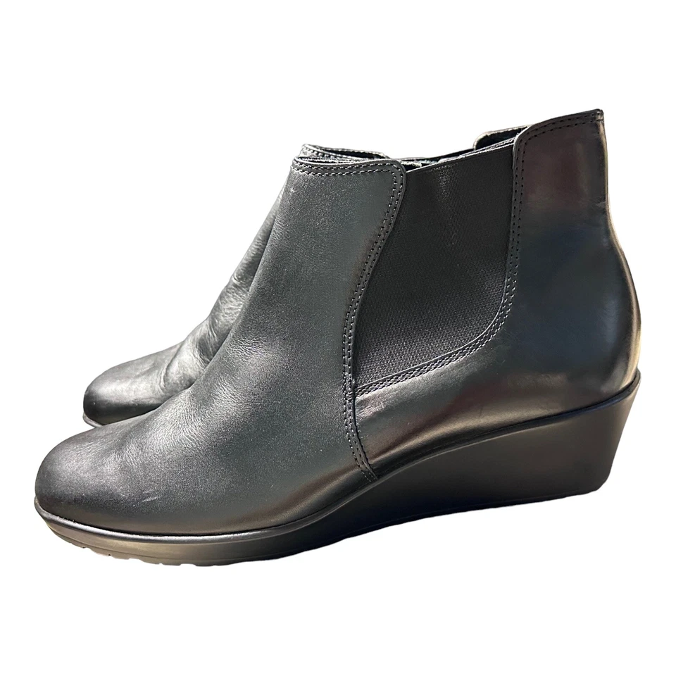 Walking Cradles Wedges Ezra, Black Zip Casual Comfortable Ankle Booties, Size 10 - Image 4 of 4
