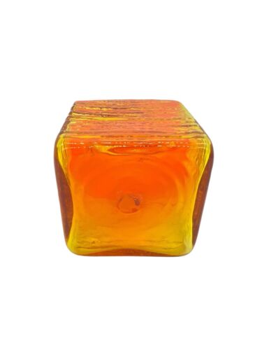 Vintage MCM Blenko Glass 6224s Strata Decanter Tangerine W/Stopper Wayne Husted - Picture 7 of 8