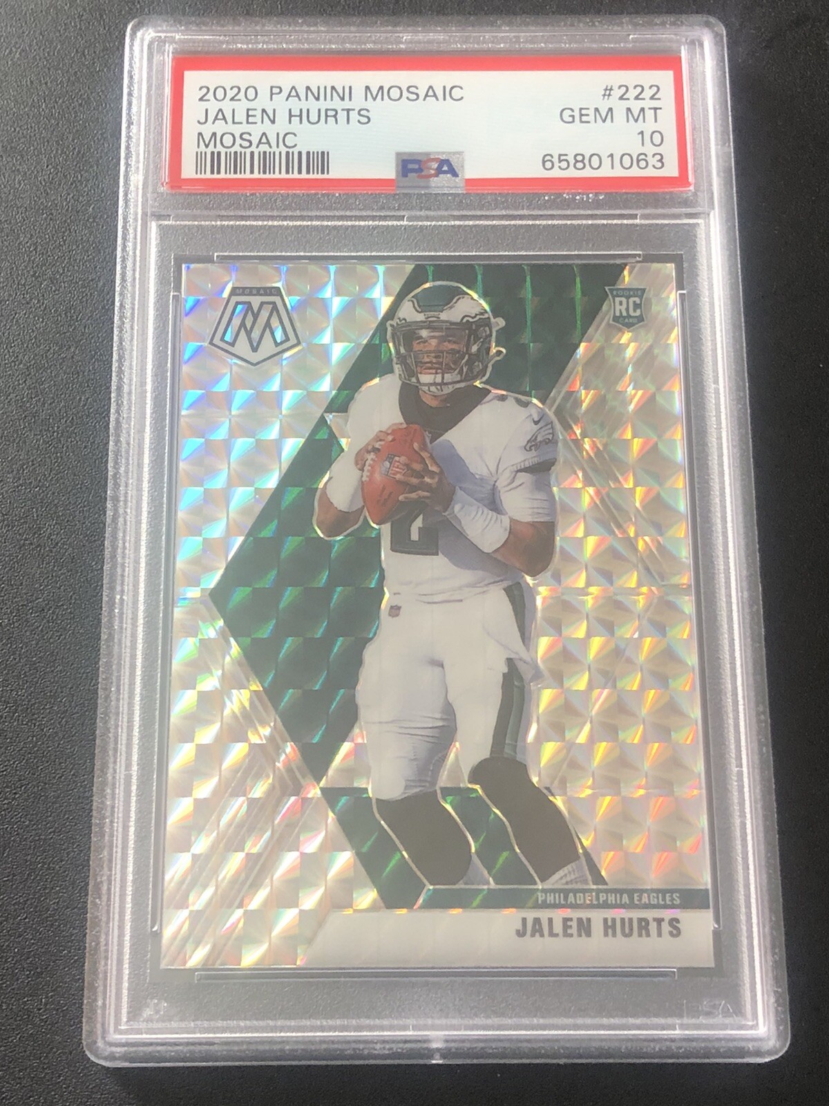 2020 Panini Mosaic Rookies Mosaic Jalen Hurts #222 PSA 10 Rookie