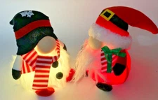 2 Pc, Christmas Light up Gnome Decoration