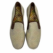 Kinsman Vintage Mesh Slip on Shoes Loafers Mens Size 10? Beige Brown Made In USA