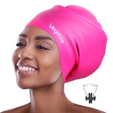 Large Swim Cap for Braids Dreadlocks Waterproof Silicone for Women Men