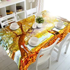 Golden Love 3D Tablecloth Table cover Cloth Rectangle Wedding Party Banquet