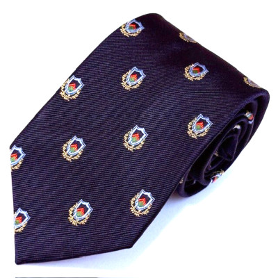Bruno Piattelli Tie Blue Crest Shield Ivy Preppy Dapper Sharp Elegance Designer