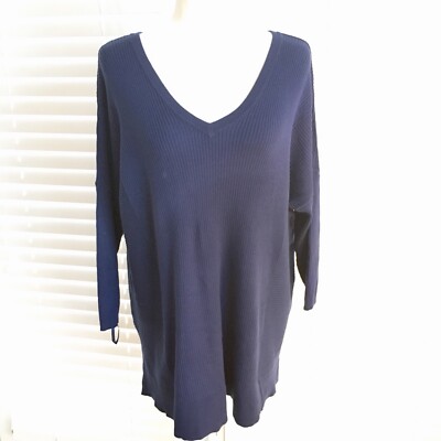 Lane Bryant Pull Over Sweater Womens Sz 18-20 Shirt Blouse Top Royal Navy Blue