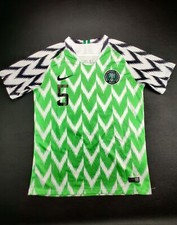 Nike 2018 Nigeria Federation Men's S White/Green/Black Soccer Ashley 5 Jersey