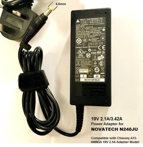 Adaptateur secteur de marque haute qualité 19v 2,1a/3,42a pour ordinateur portable Novatech N240JU  - Photo 1/1