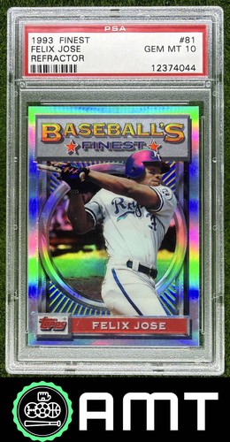 Felix Jose PSA 10 1993 Topps Finest Refractor Kansas City Royals #81 4044
