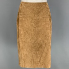 RALPH LAUREN Collection Size 6 Tan Suede Pencil Below Knee Skirt