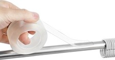Curtain Rod Tape Glide Clear, Curtain Rod Slide Smooth Tape, 1IN 16FT Quiet