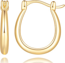 Gold Hoop Earrings 14K Gold Hoop Earrings for Women Earring U-shaped Small Hoops
