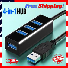 Hub USB 2.0 Multi Expander Hub USB Splitter Power Adapter High Speed 4 Port In O